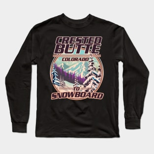 Crested butte Colorado Snowboarding logo Long Sleeve T-Shirt